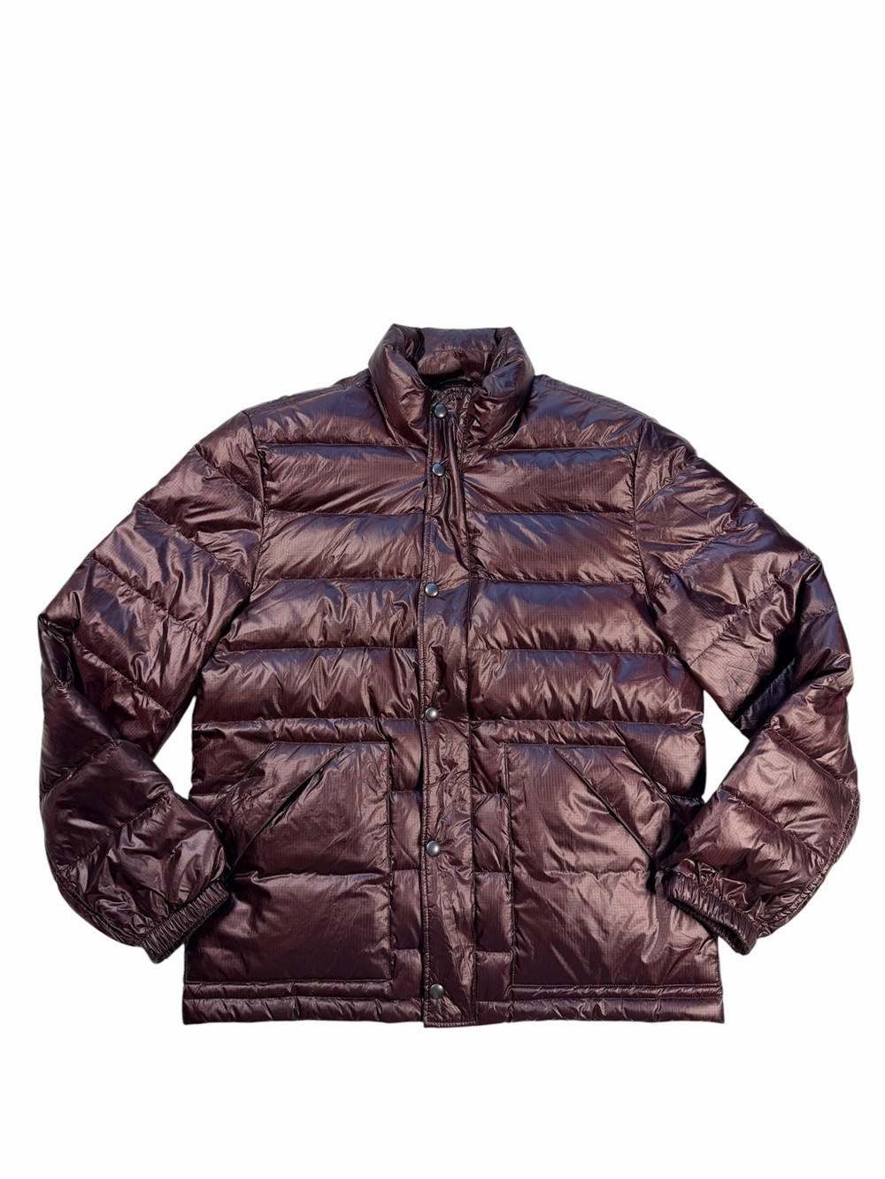 J Crew Men's Outerwear Quilted Duck Down Puffer Jacket Deep Burgundy Size M